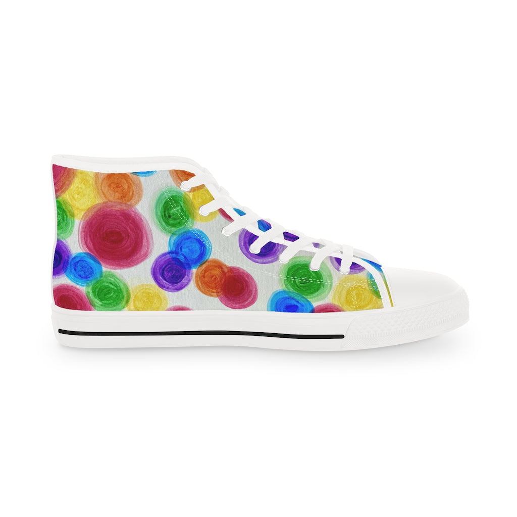 Rainbow Rain High Top Sneakers (mens)