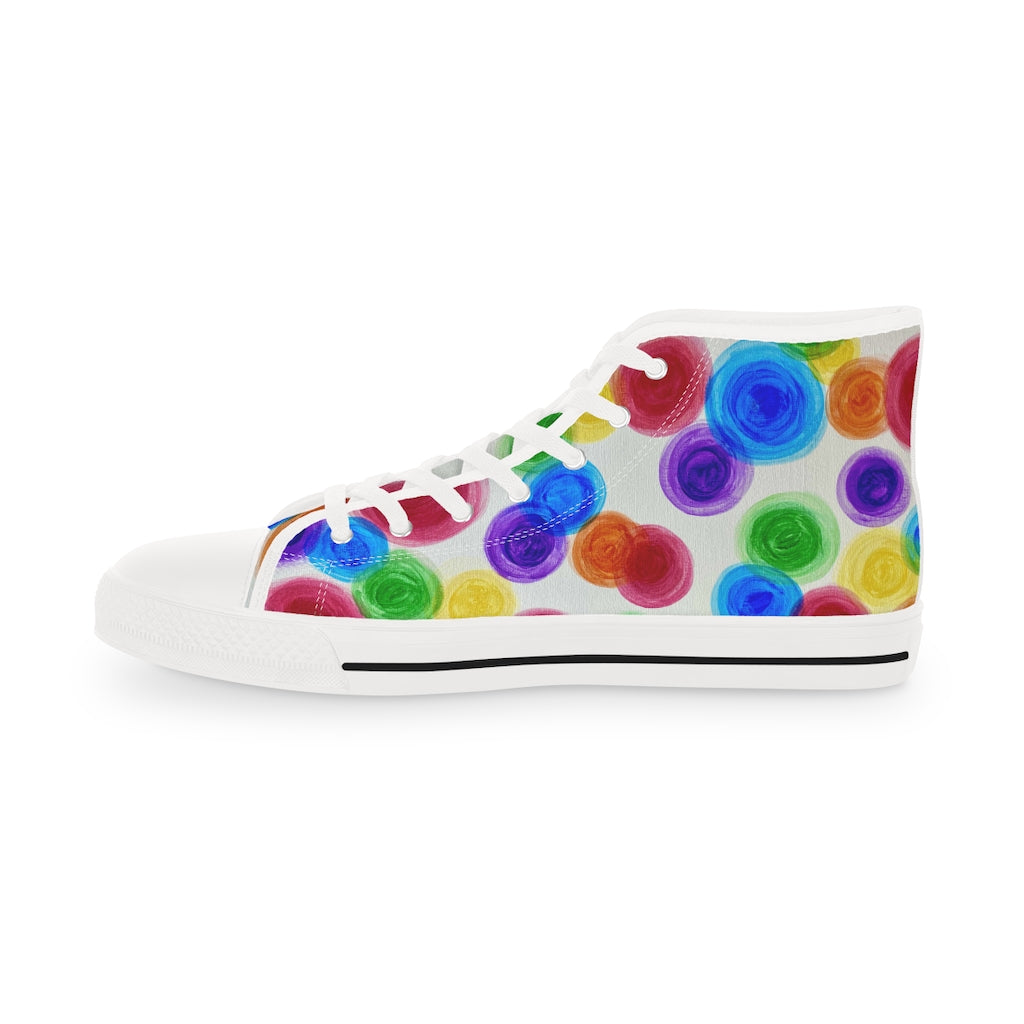 Rainbow Rain High Top Sneakers (mens)