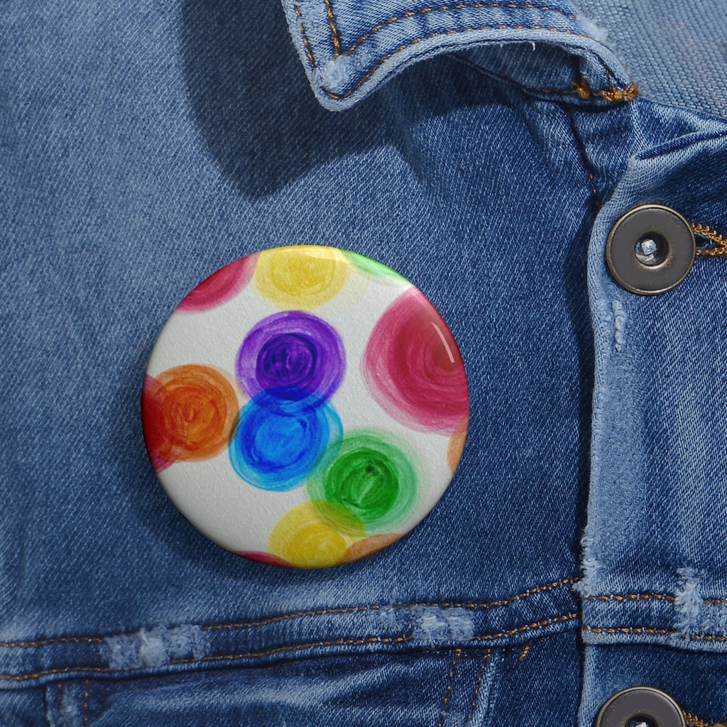Rainbow Rain Pin Buttons