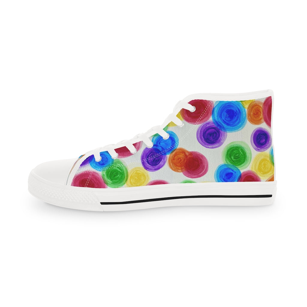 Rainbow Rain High Top Sneakers (mens)