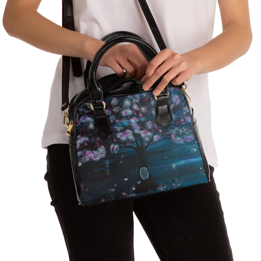 The Night Blooms Too Handbag
