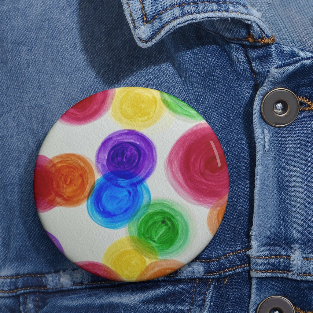 Rainbow Rain Pin Buttons