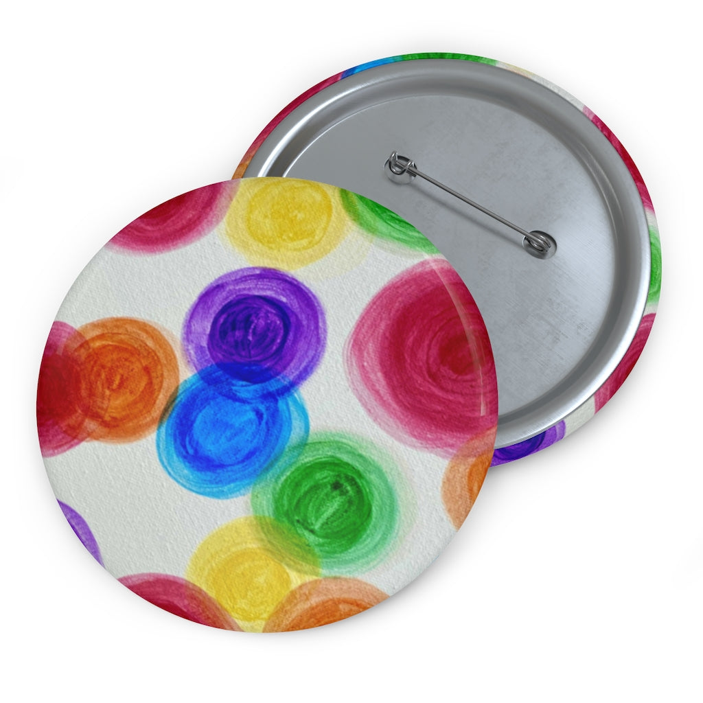 Rainbow Rain Pin Buttons