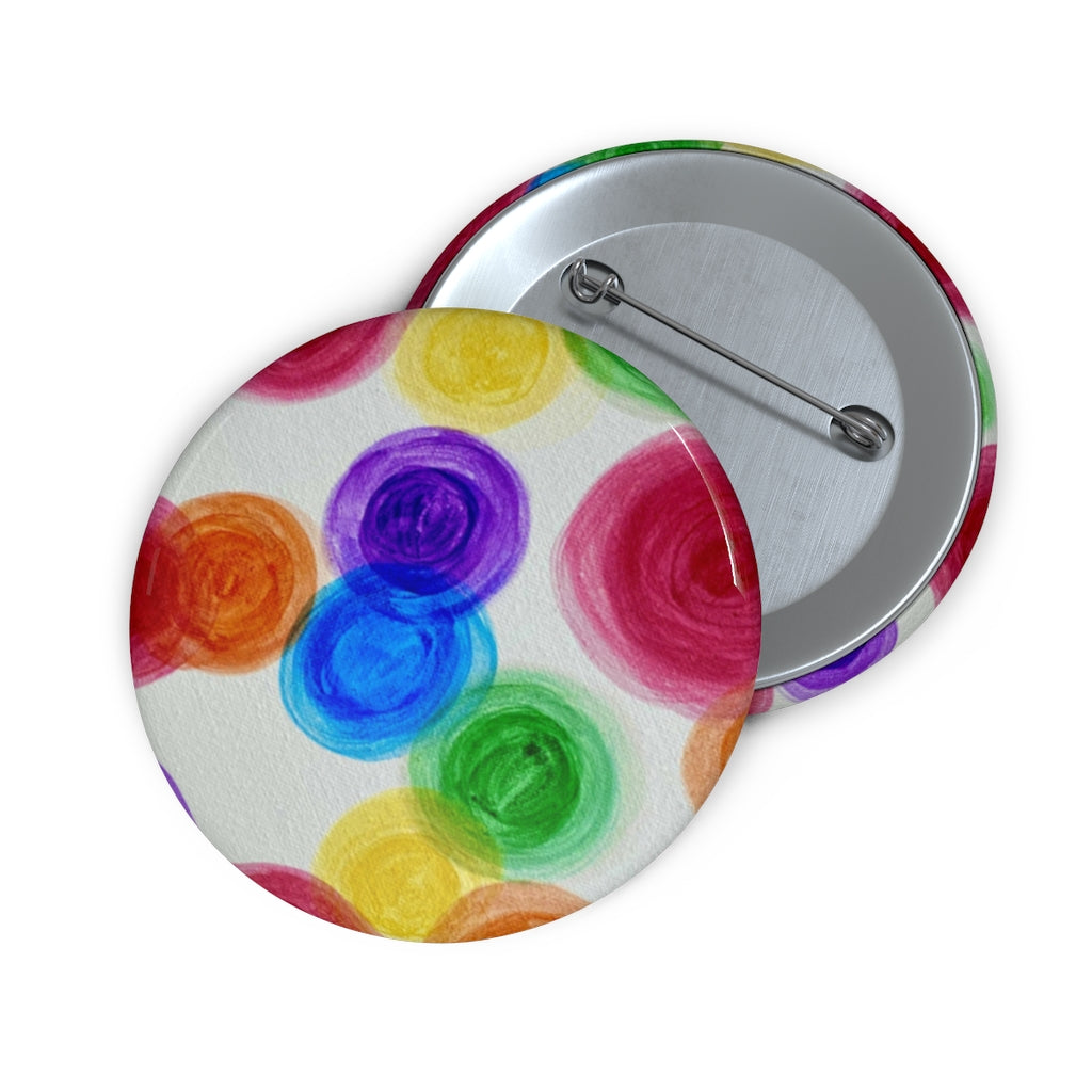 Rainbow Rain Pin Buttons
