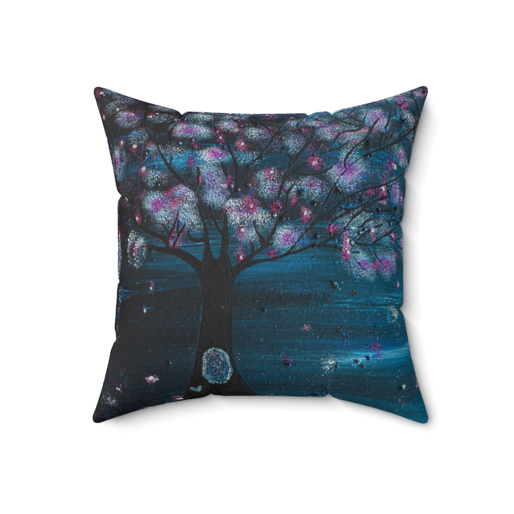 The Night Blooms Too Pillow