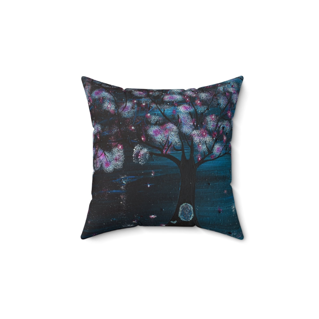 The Night Blooms Too Pillow