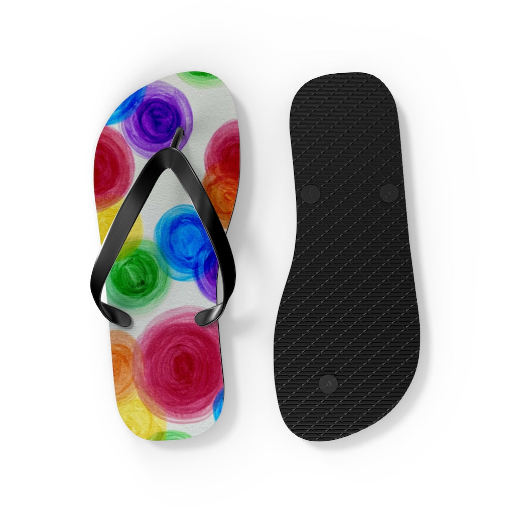 Rainbow Rain Flip Flops