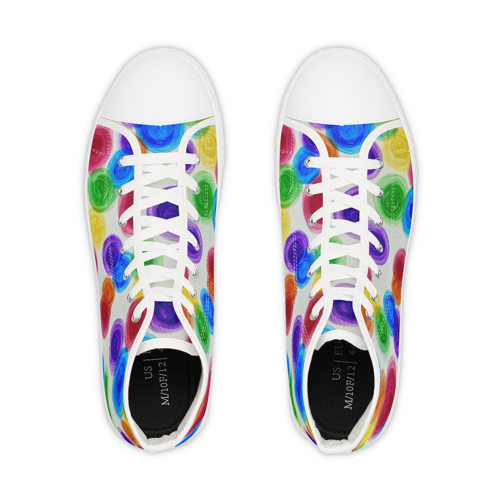 Rainbow Rain High Top Sneakers (mens)