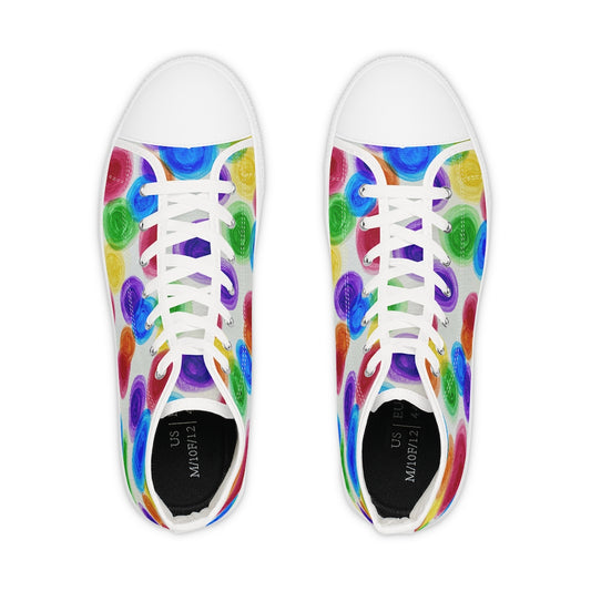 Rainbow Rain High Top Sneakers (mens)