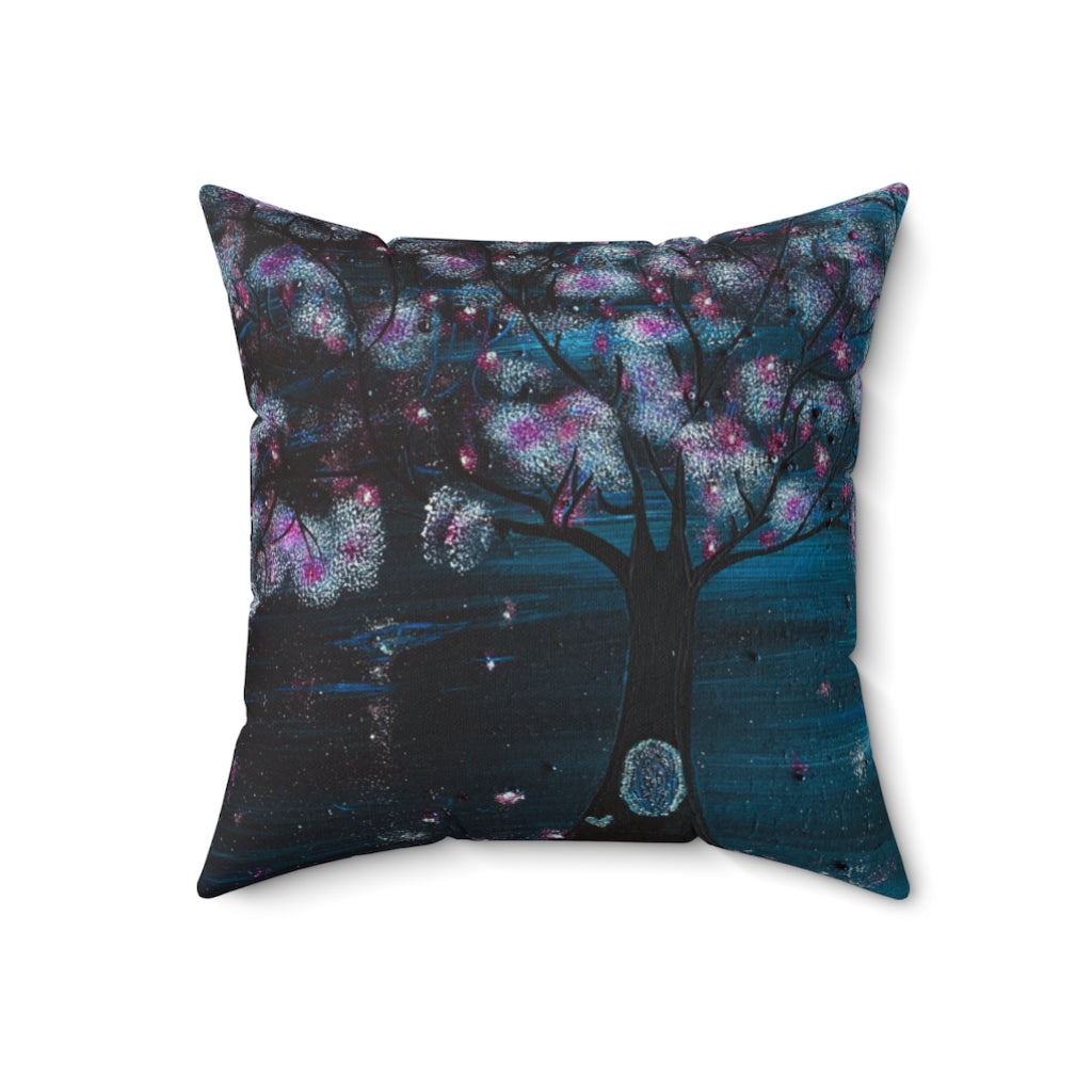 The Night Blooms Too Pillow