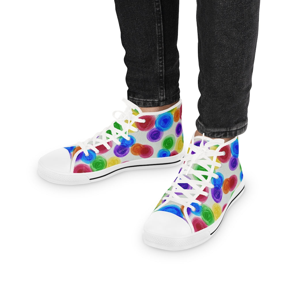 Rainbow Rain High Top Sneakers (mens)