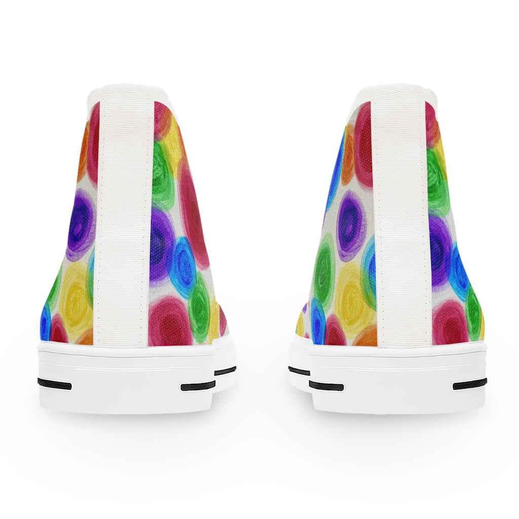 Rainbow Rain High Top Sneakers (womens)