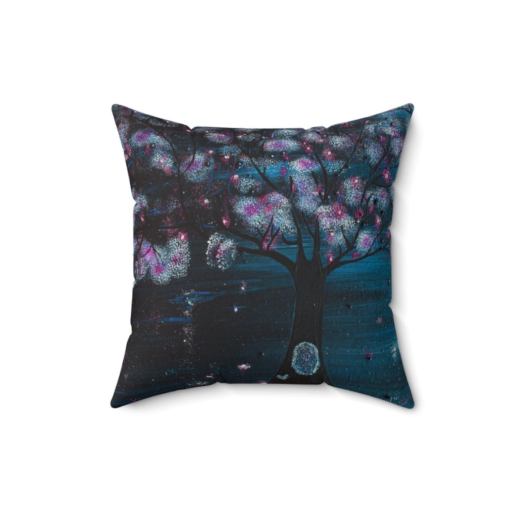 The Night Blooms Too Pillow