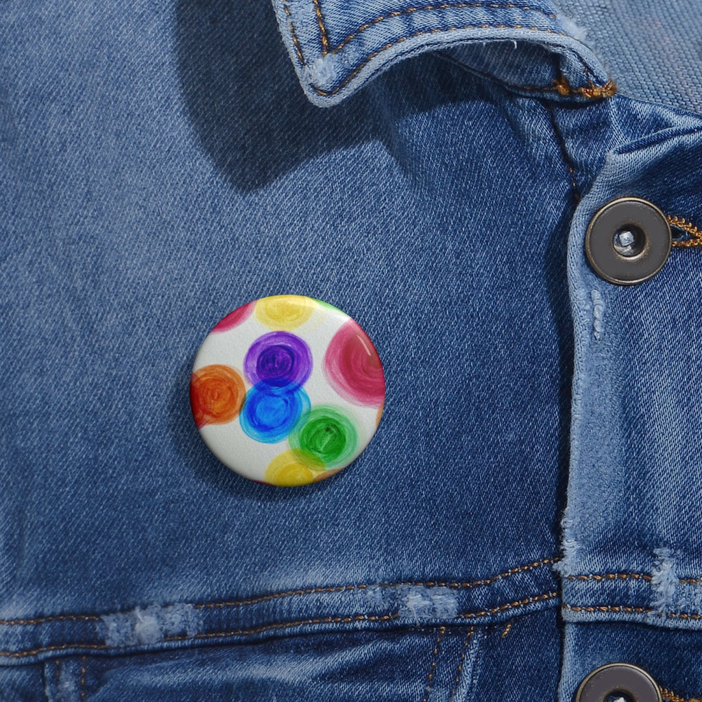 Rainbow Rain Pin Buttons