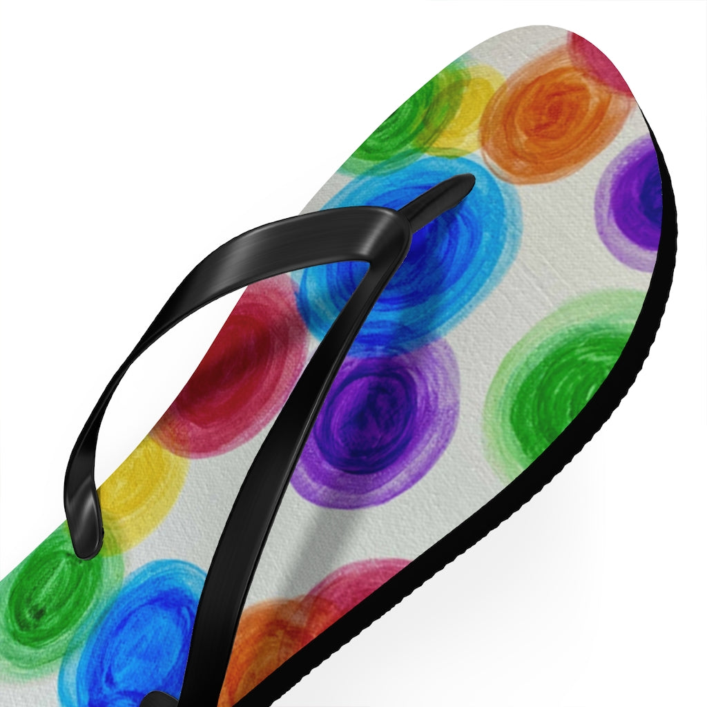 Rainbow Rain Flip Flops