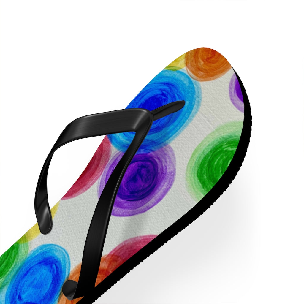 Rainbow Rain Flip Flops
