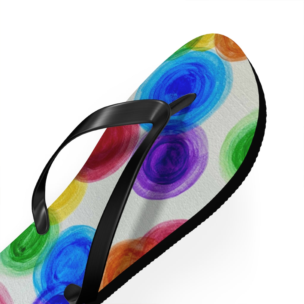 Rainbow Rain Flip Flops