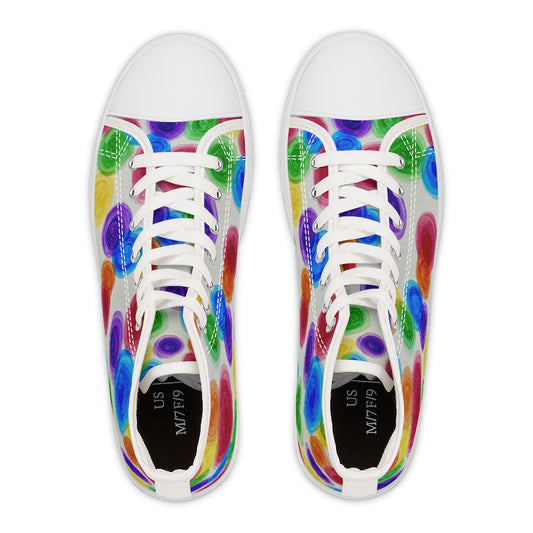 Rainbow Rain High Top Sneakers (womens)